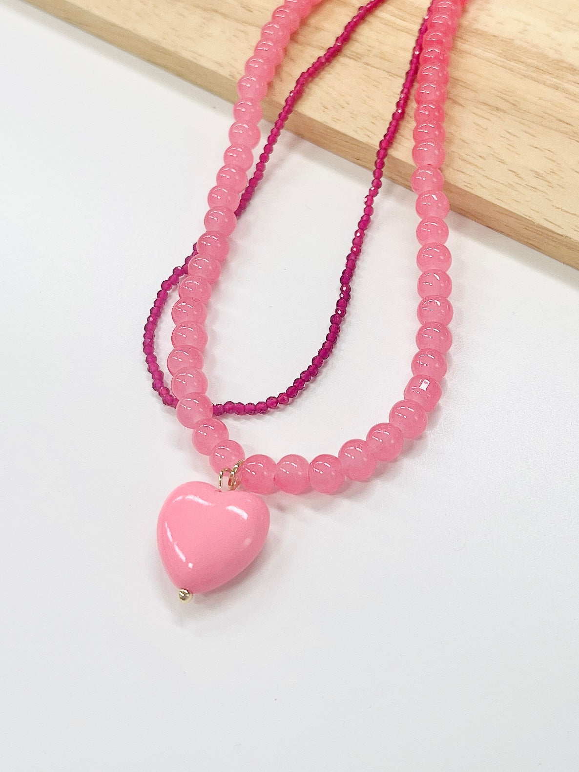 Pinky Girl Beaded Necklace Set