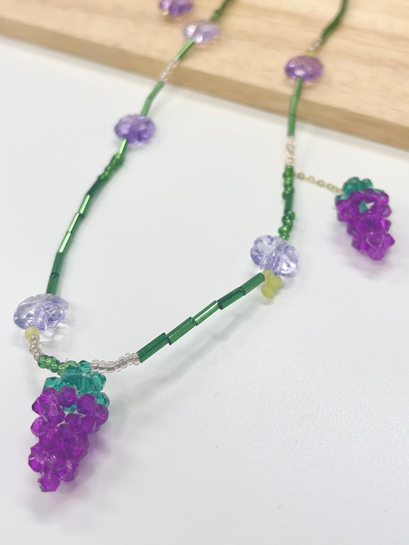 Grape Trellis Beaded Necklace