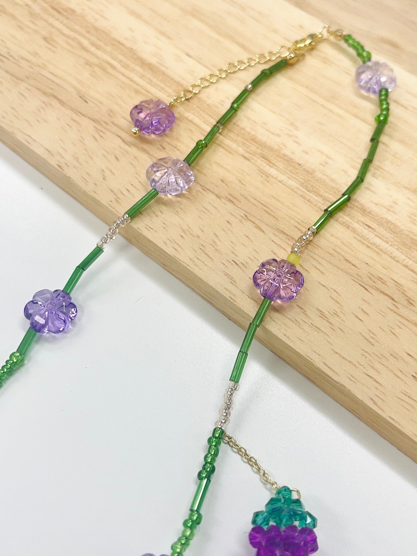 Grape Trellis Beaded Necklace