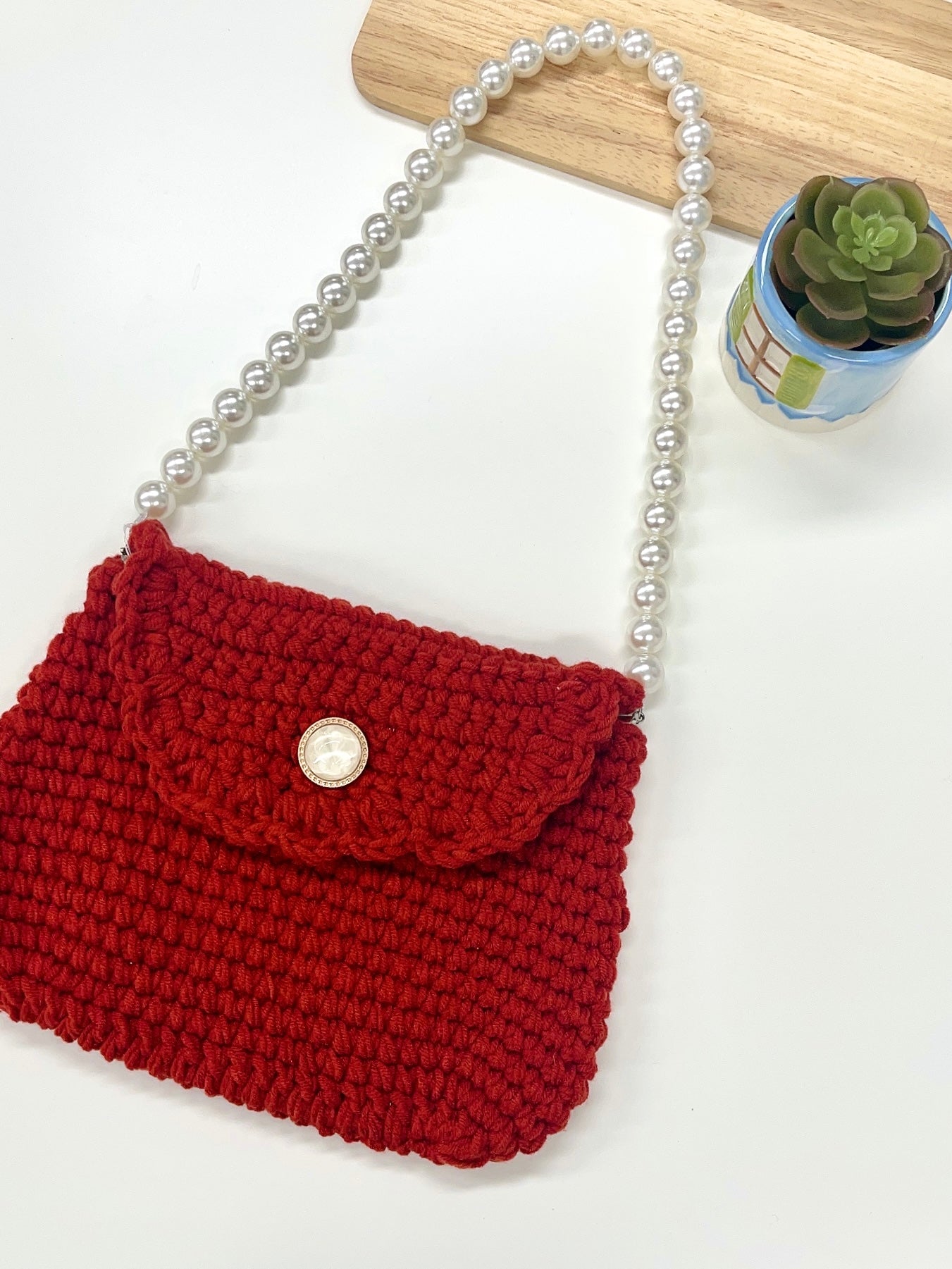 Retro Crochet Pouch Shoulder Bag