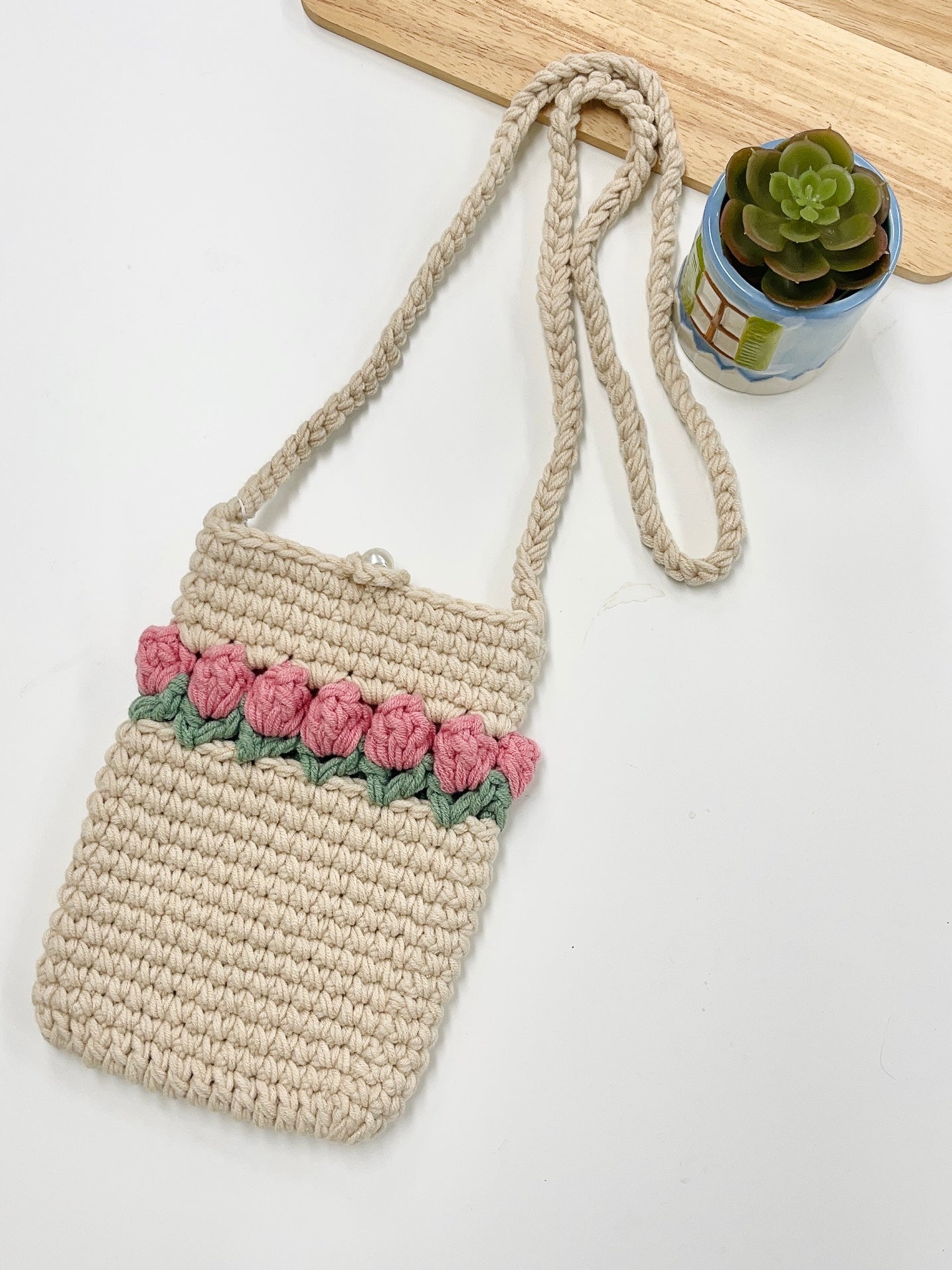 Handmade Rose Pouch Bag