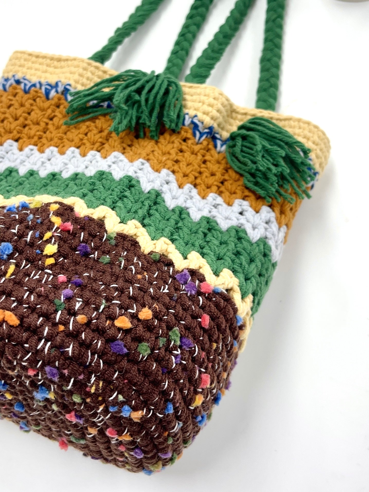 Forest Crochet Woven Shoulder Bag