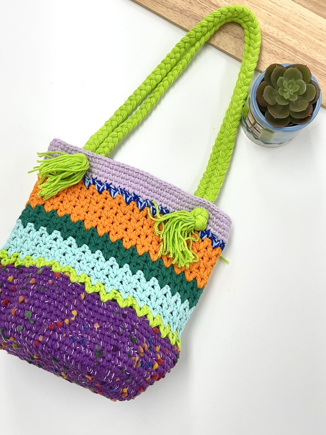 Circus Crochet Woven Shoulder Bag