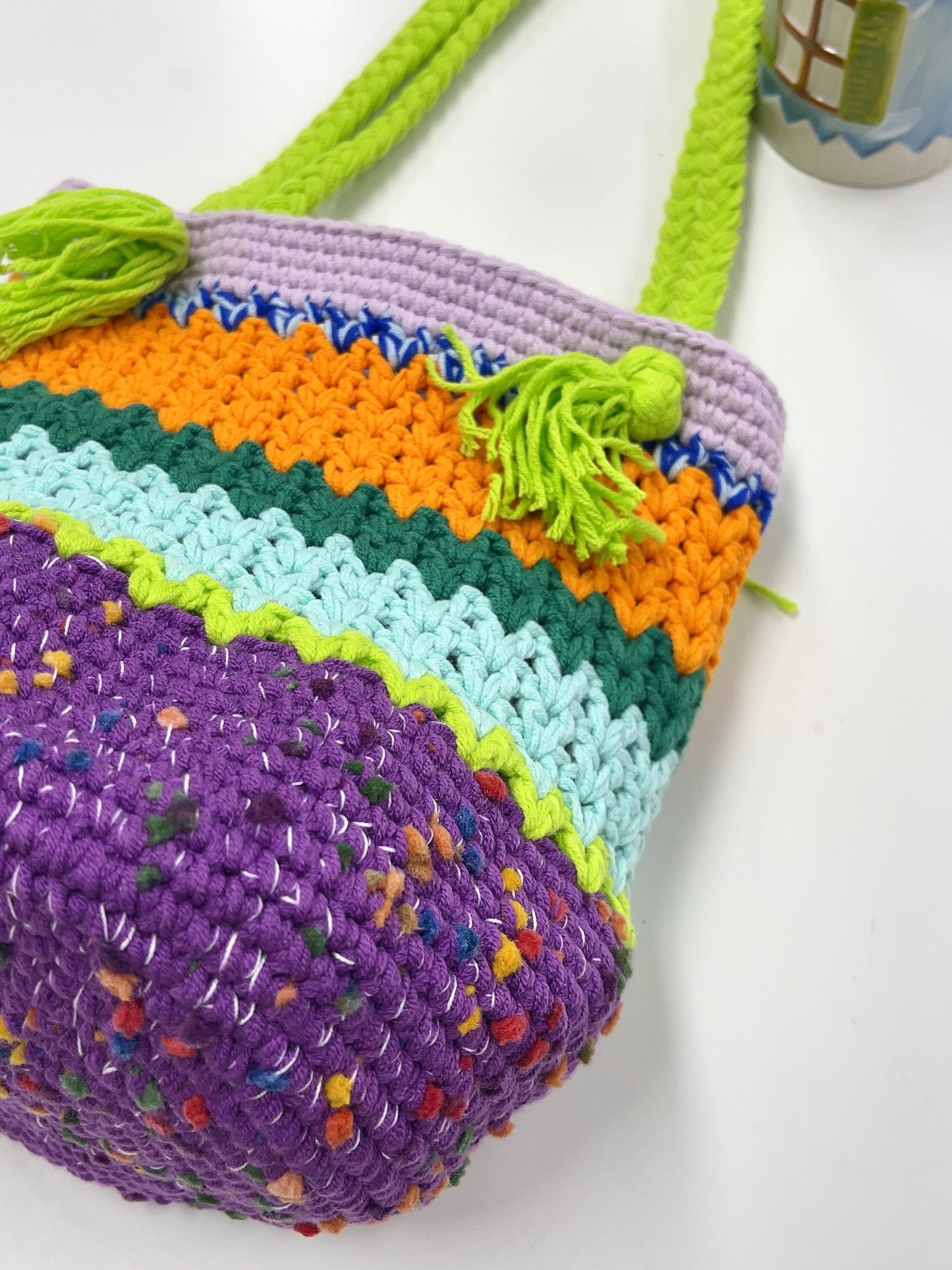 Circus Crochet Woven Shoulder Bag