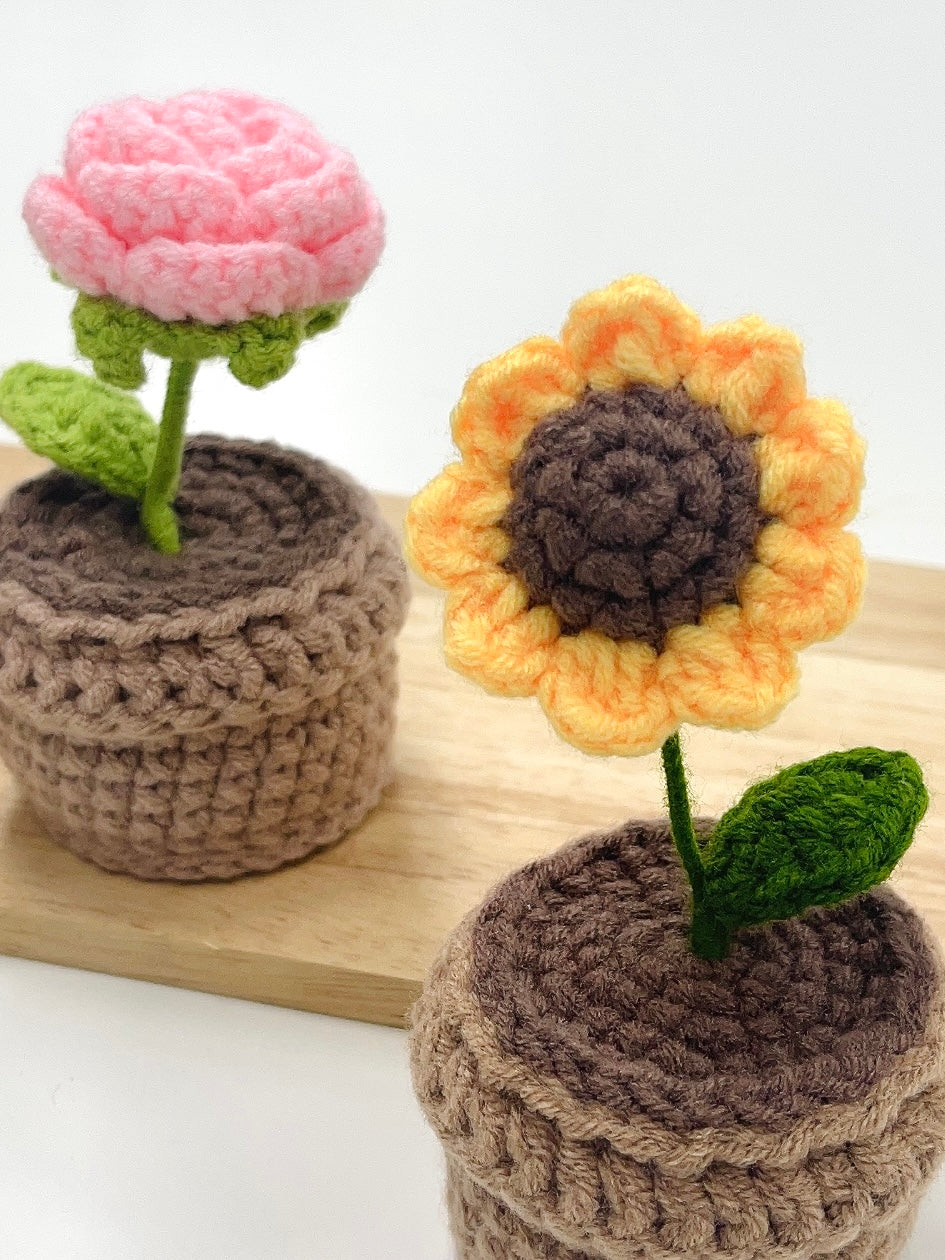 Crochet Sunflower Plant