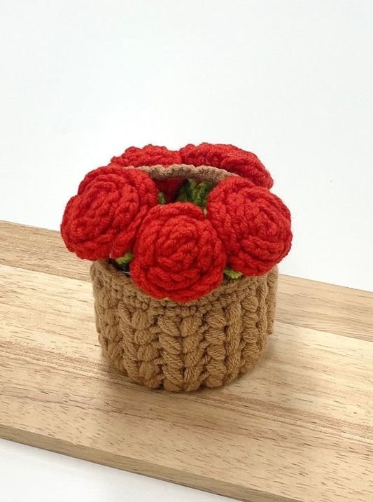 Crochet Roses Basket