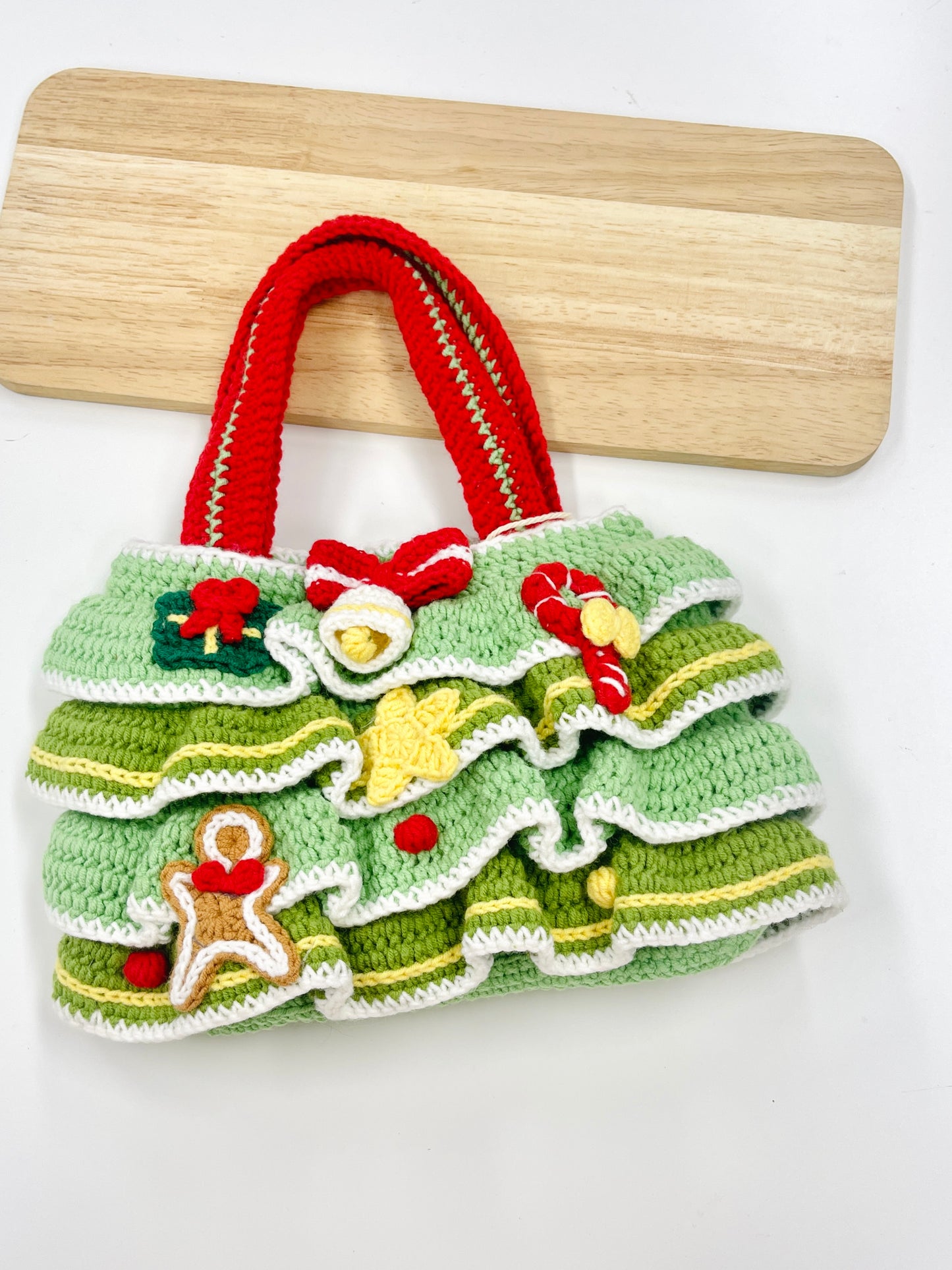 Crochet Woven Christmas Tree Bag