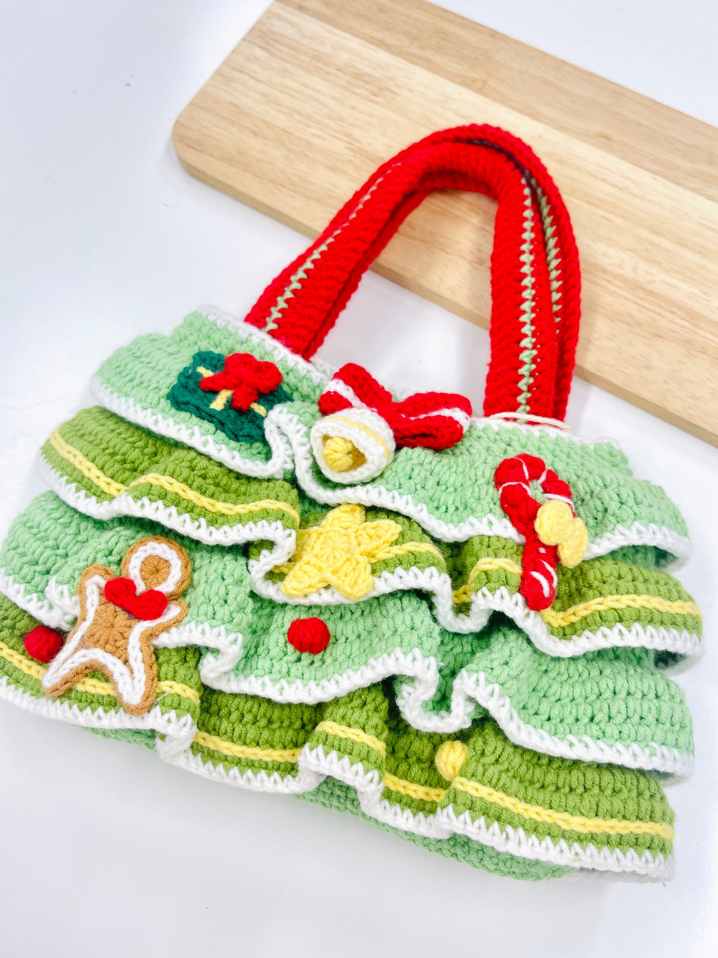 Crochet Woven Christmas Tree Bag