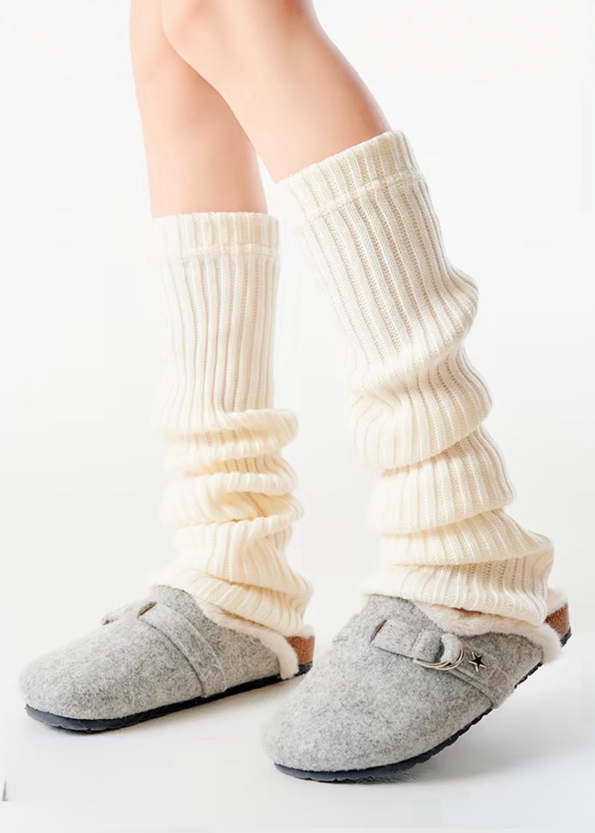 Cream Knit Cozy Leg Warmers