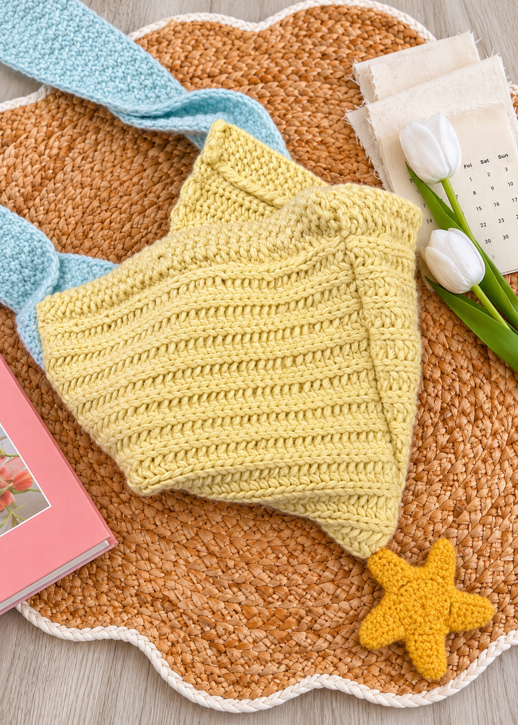 Pit a Pat Little Star Hooded Knit Scarf – Whimsical Fairycore Winter Hat Scarf