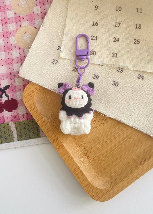 Pit a Pat Crochet Mini Kuromi Gummy Keychain