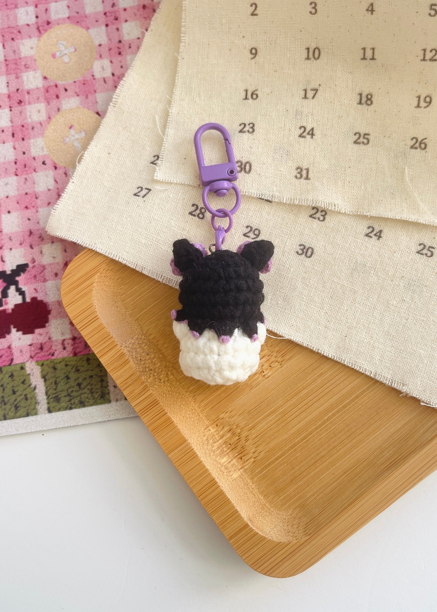 Pit a Pat Crochet Mini Kuromi Gummy Keychain
