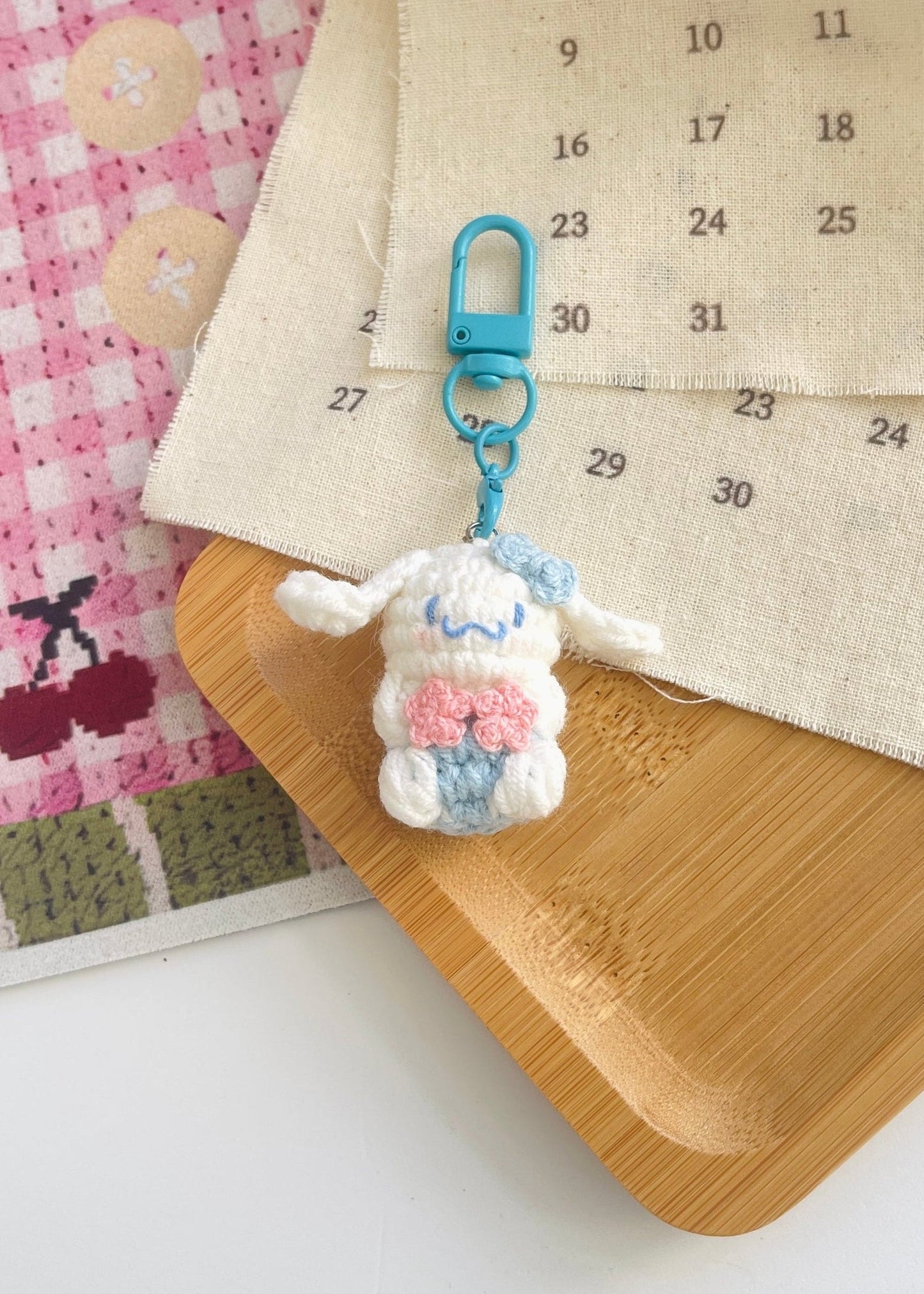 Pit a Pat Crochet Mini Cinnamoroll Gummy Keychain