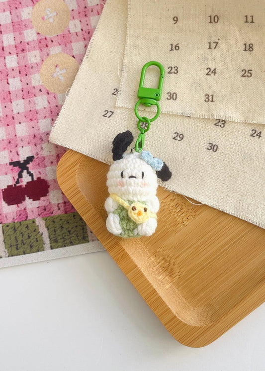 Pit a Pat Crochet Mini Pochacco Gummy Keychain