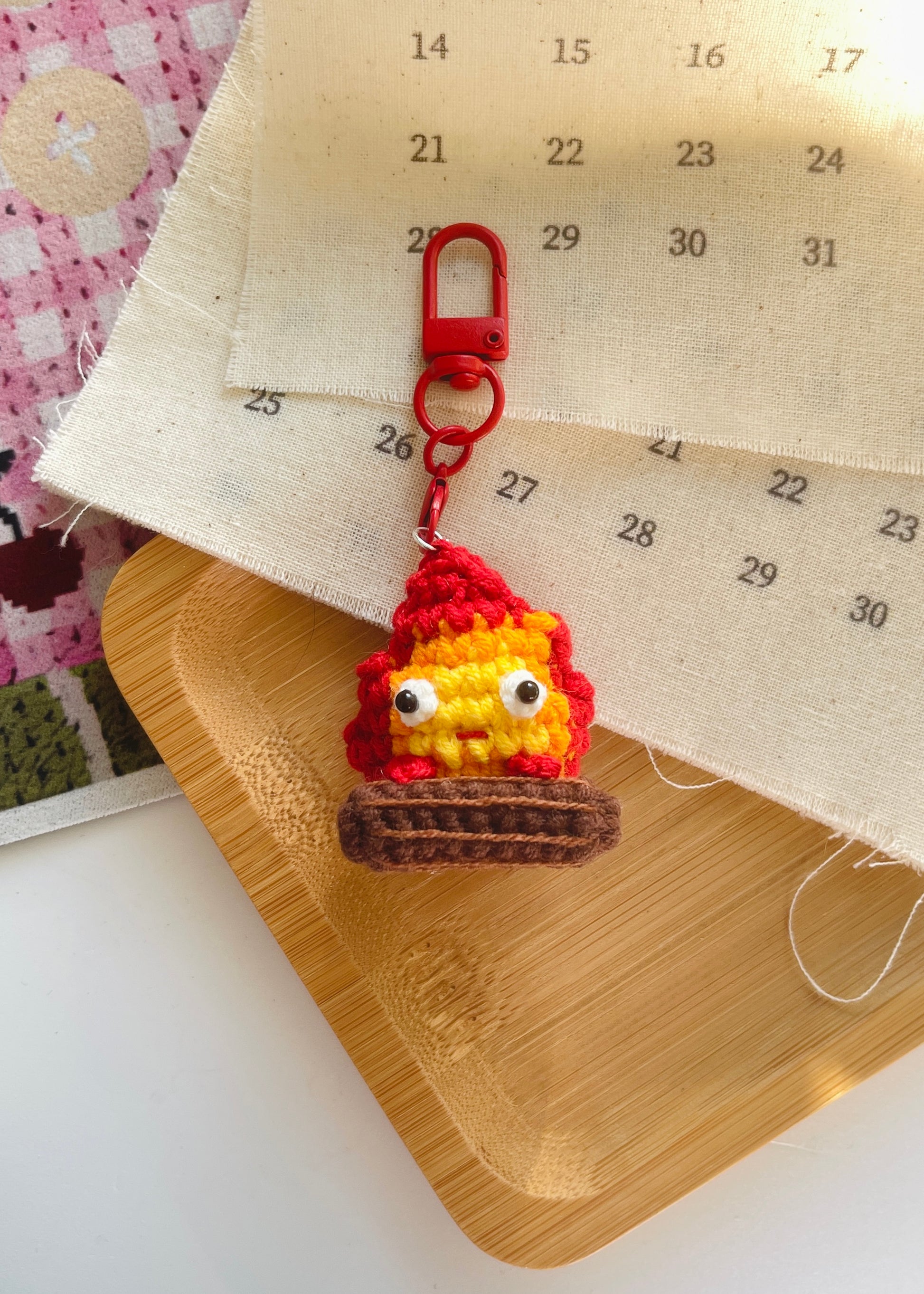 Pit a Pat Crochet Mini Calcifer Gummy Keychain