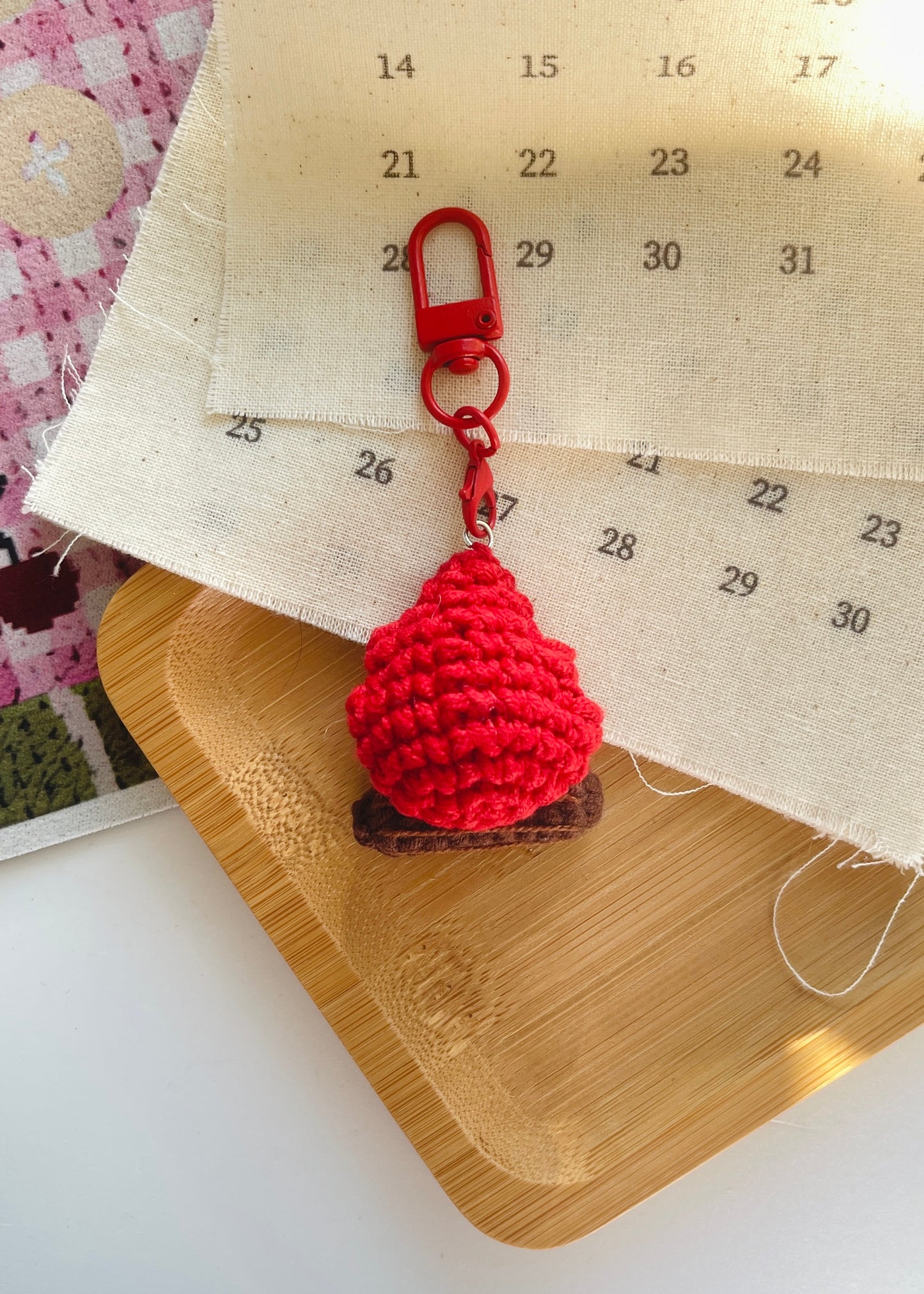 Pit a Pat Crochet Mini Calcifer Gummy Keychain