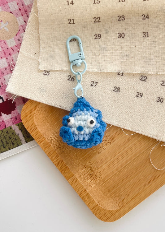 Pit a Pat Crochet Mini Blue Calcifer Gummy Keychain (Howl's Heart)