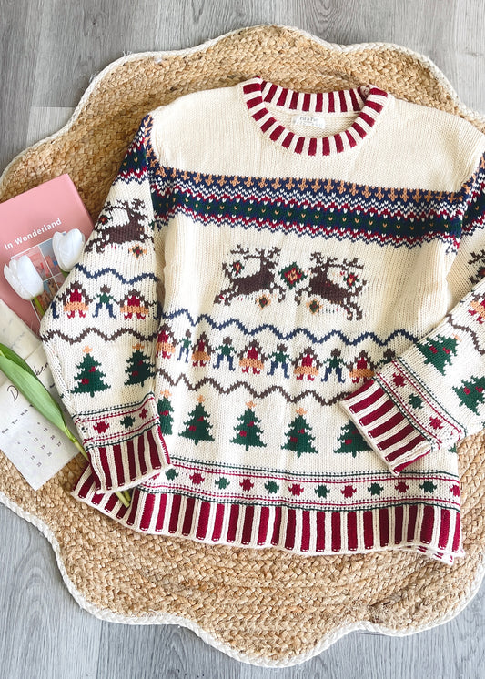 Santa's Bless Pullover Oversized Sweater