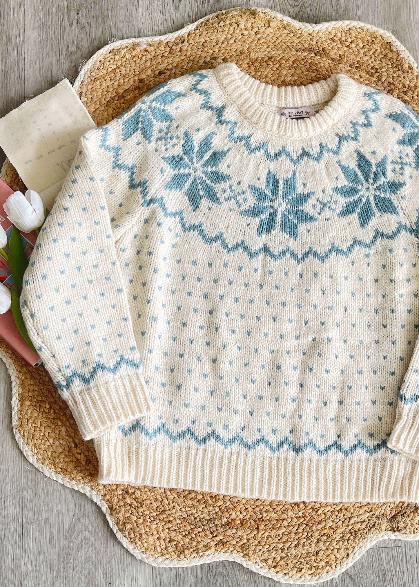 Falling Snow Pullover Oversized Sweater