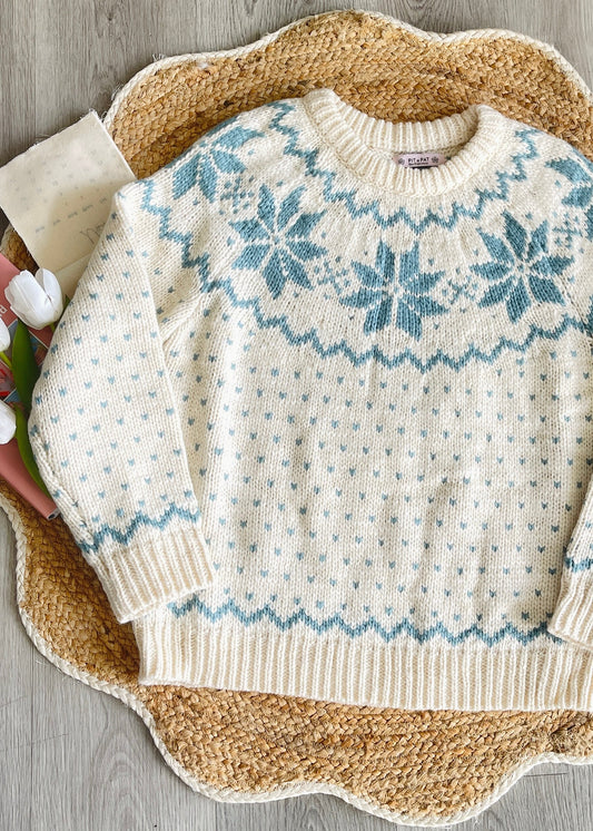 Falling Snow Pullover Oversized Sweater