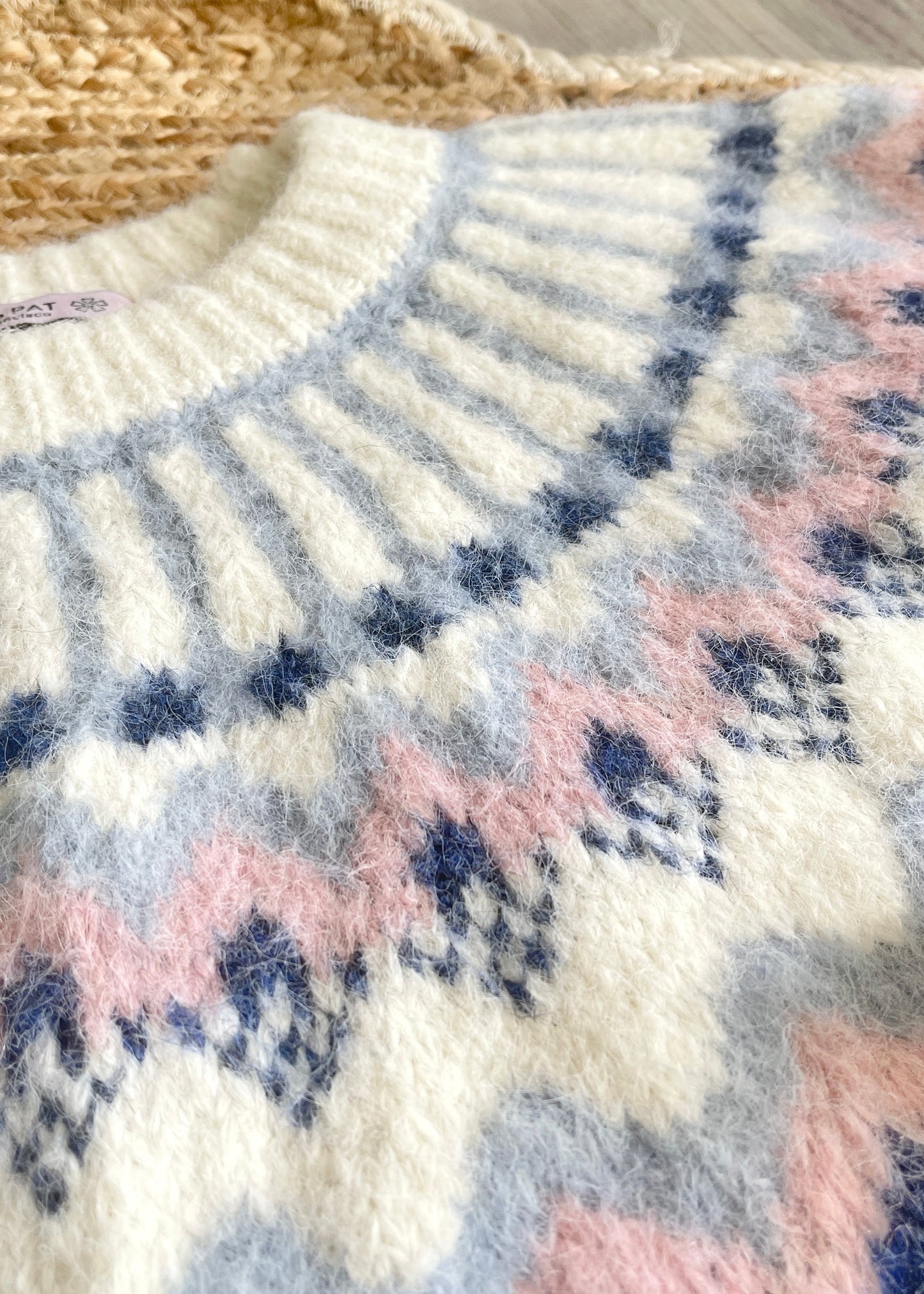 Blue Firework Pullover Oversized Sweater