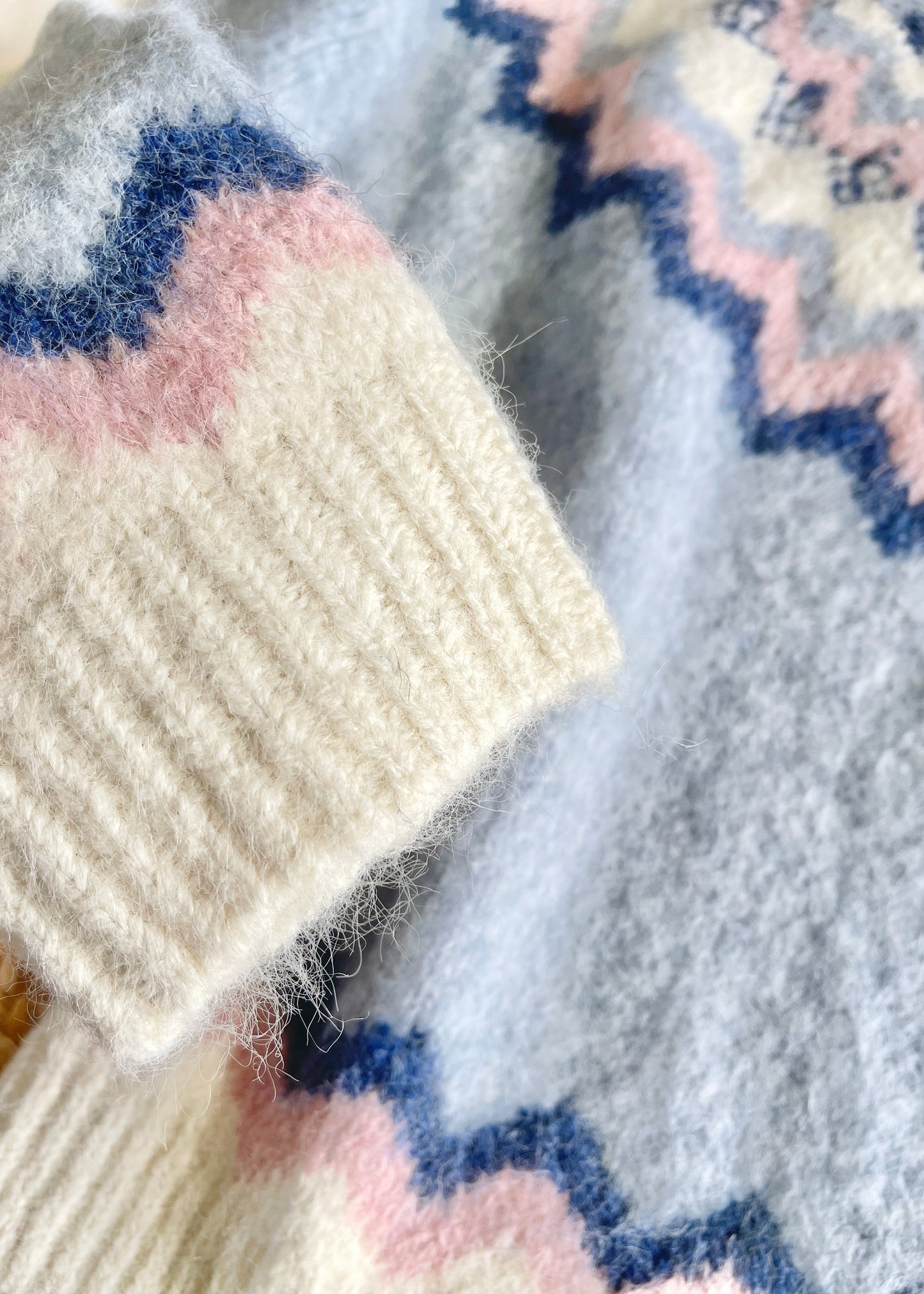 Blue Firework Pullover Oversized Sweater