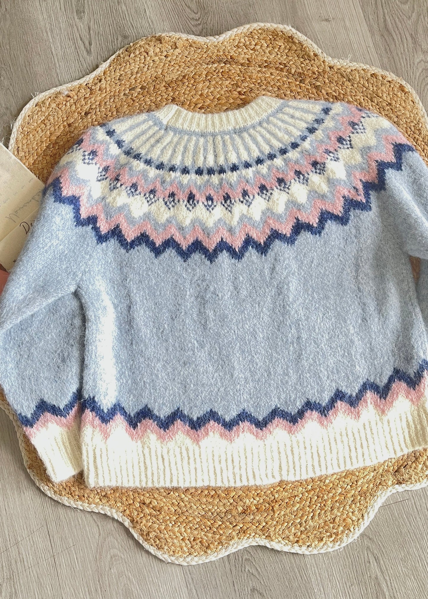 Blue Firework Pullover Oversized Sweater