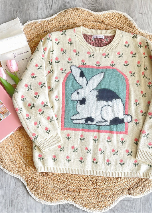 Mr. Bunny Fantasy Oversized Wool Blend Cardigan