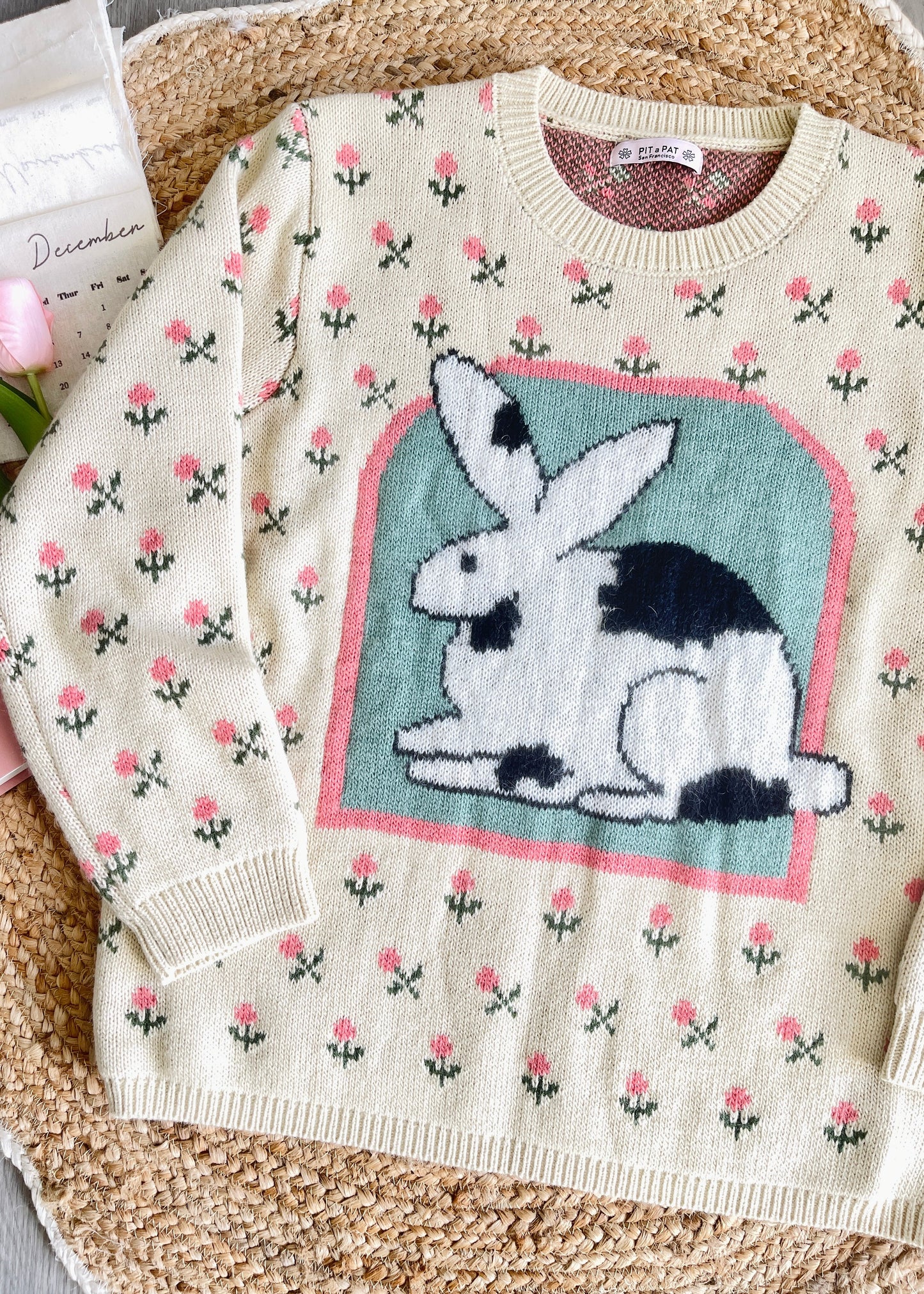Mr. Bunny Fantasy Oversized Wool Blend Cardigan