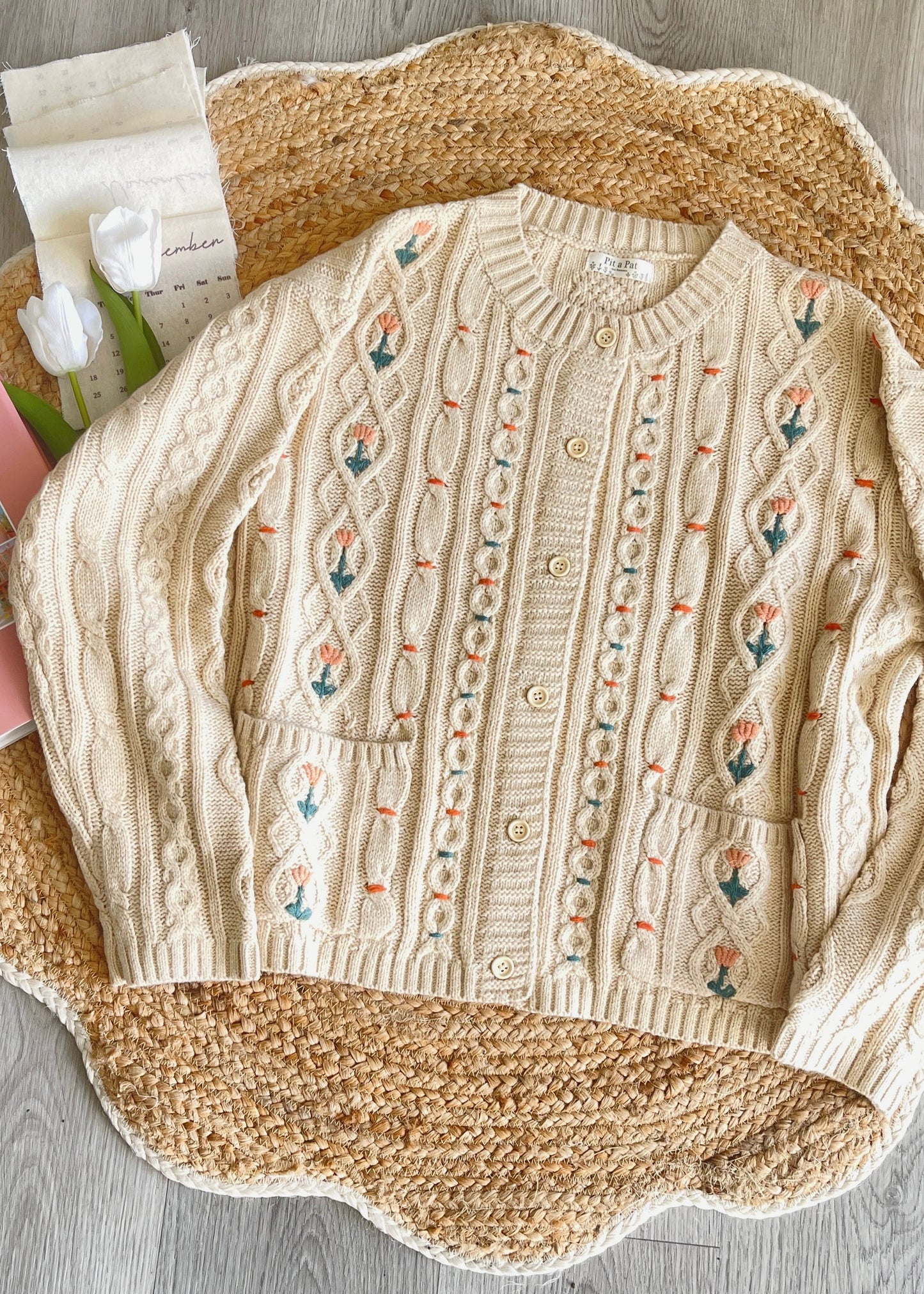 Tulip Fairy Crochet Flower Oversized Cardigan