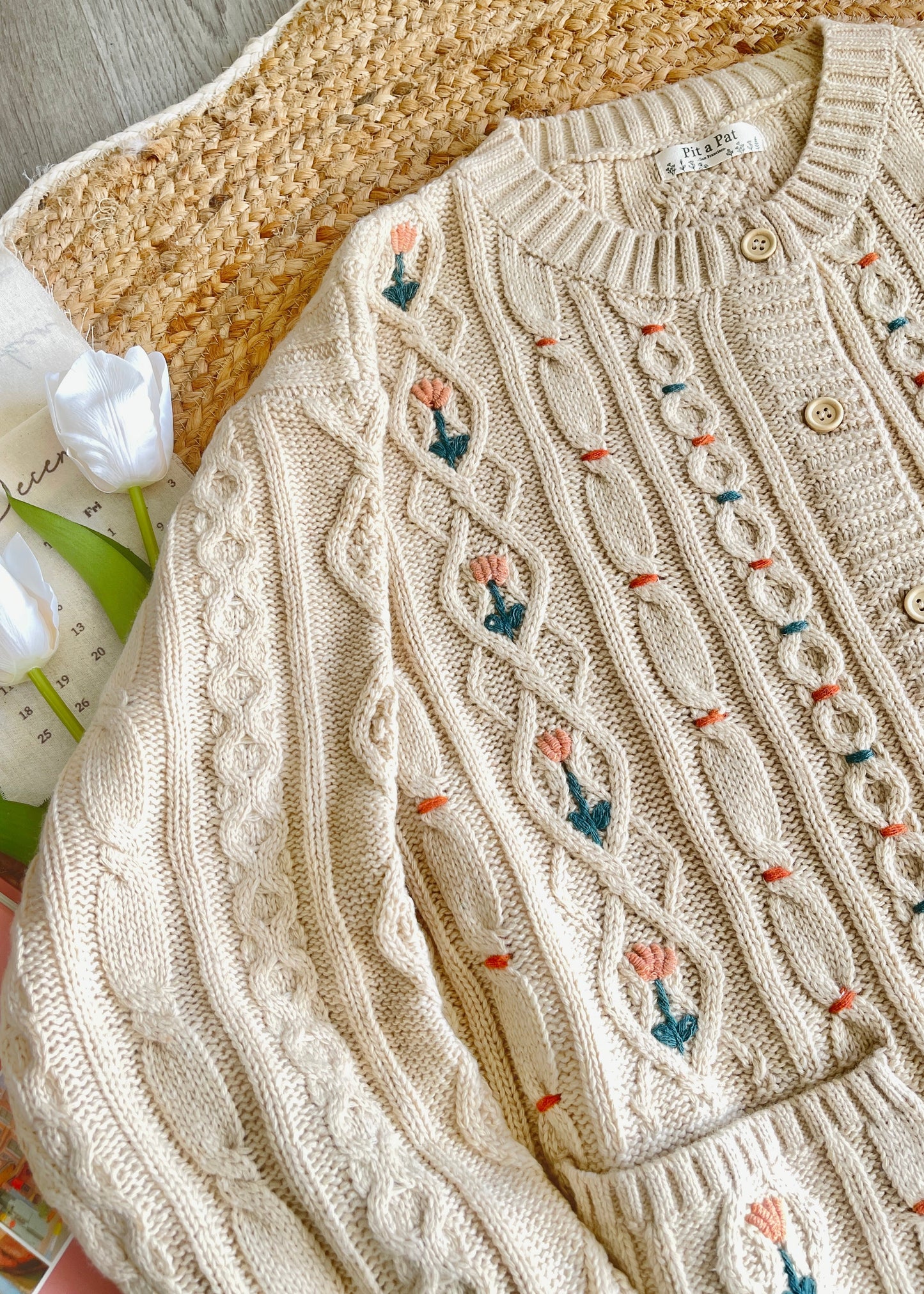 Tulip Fairy Crochet Flower Oversized Cardigan
