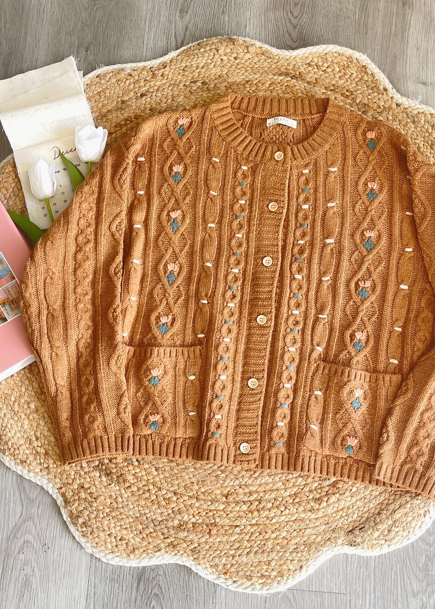 Tulip Fairy Crochet Flower Oversized Cardigan