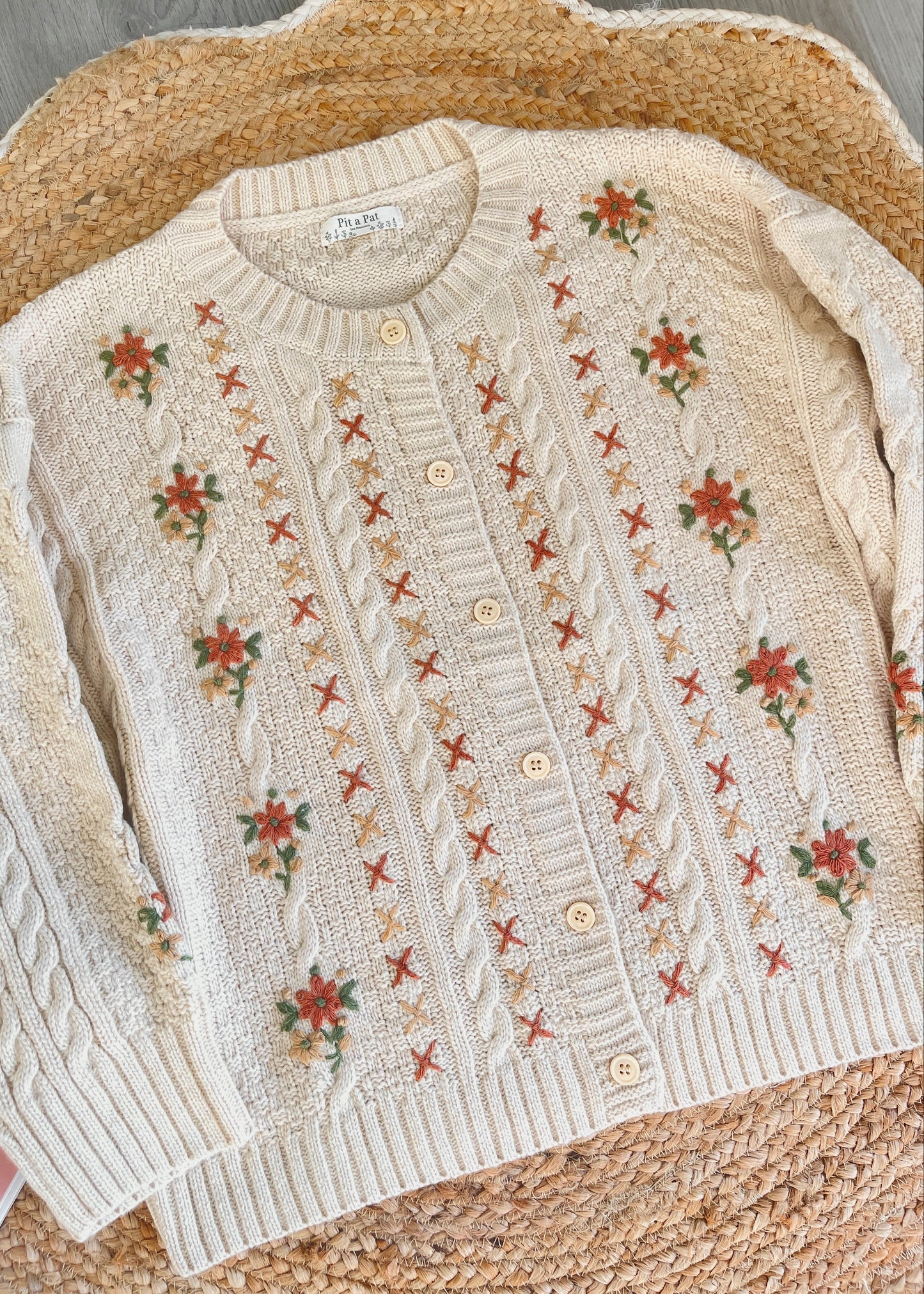 Fall Forest Crochet Flower Oversized Cardigan