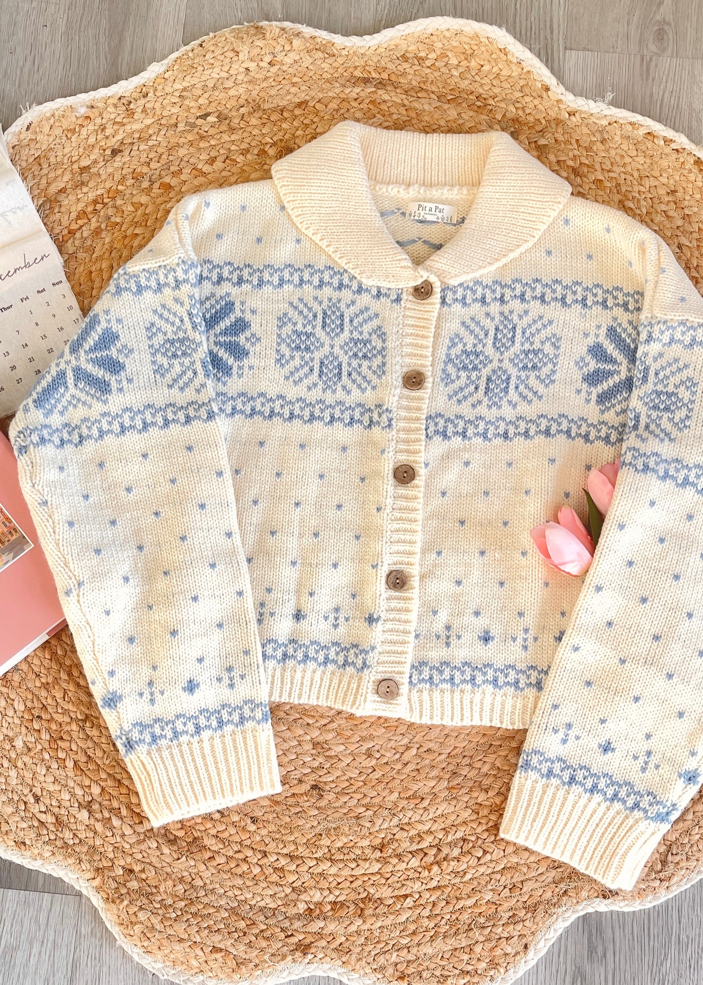 Snowfall Peter Pan Collar Knit Cardigan