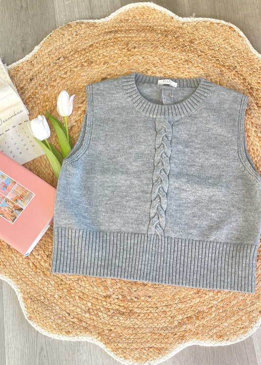 Olive Classic Open Back Knit Vest