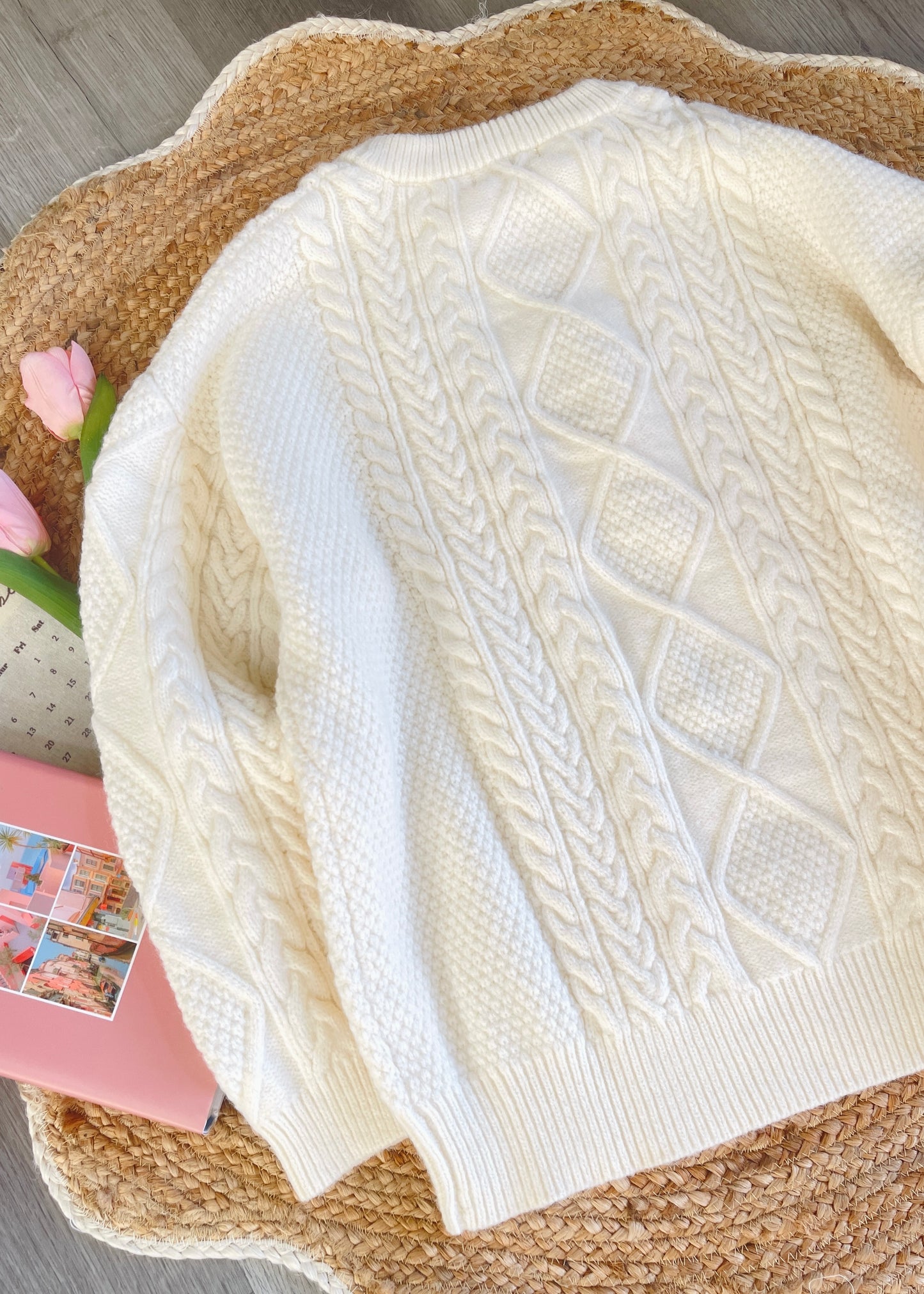 First Love Crochet Floral Oversized Sweater