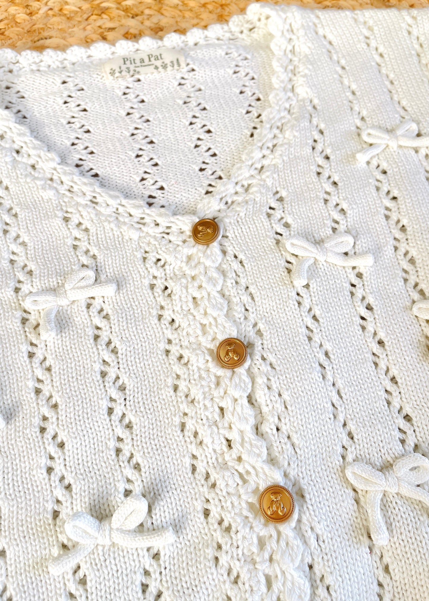 Cream Balletcore Knit Cardigan