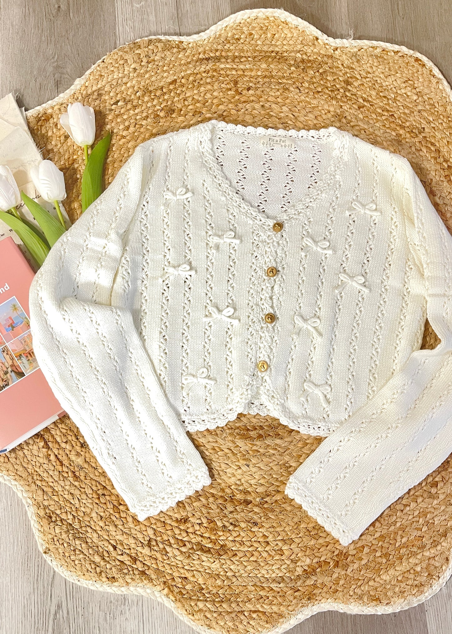 Cream Balletcore Knit Cardigan