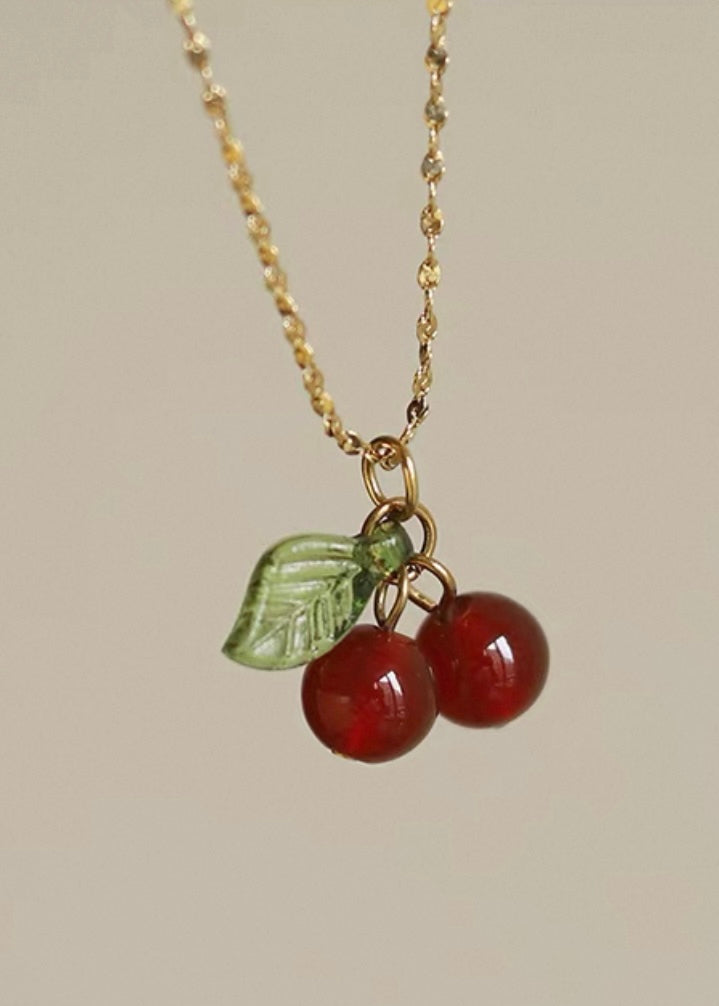 3D Cherry Pendant Necklace