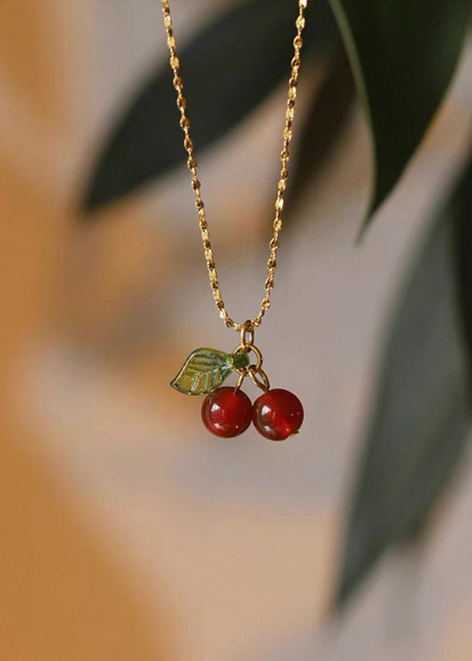 3D Cherry Pendant Necklace