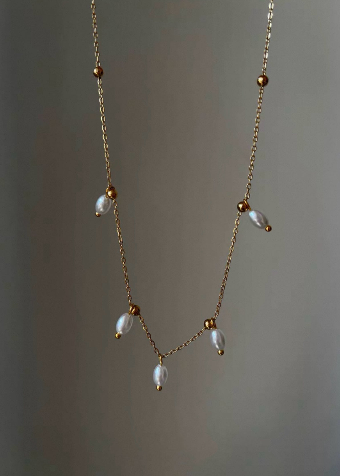 Pearl Drop & Heart Pendant Layered Necklace Set