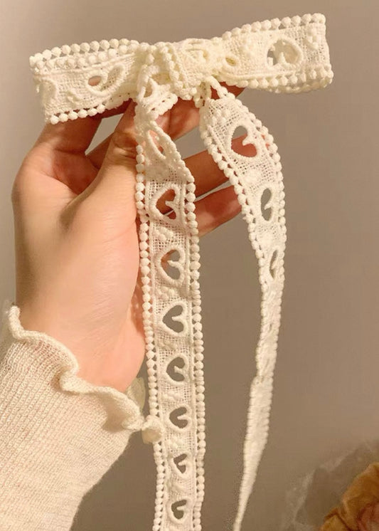 Lace Ribbon Long Tail Bow Hair Clip