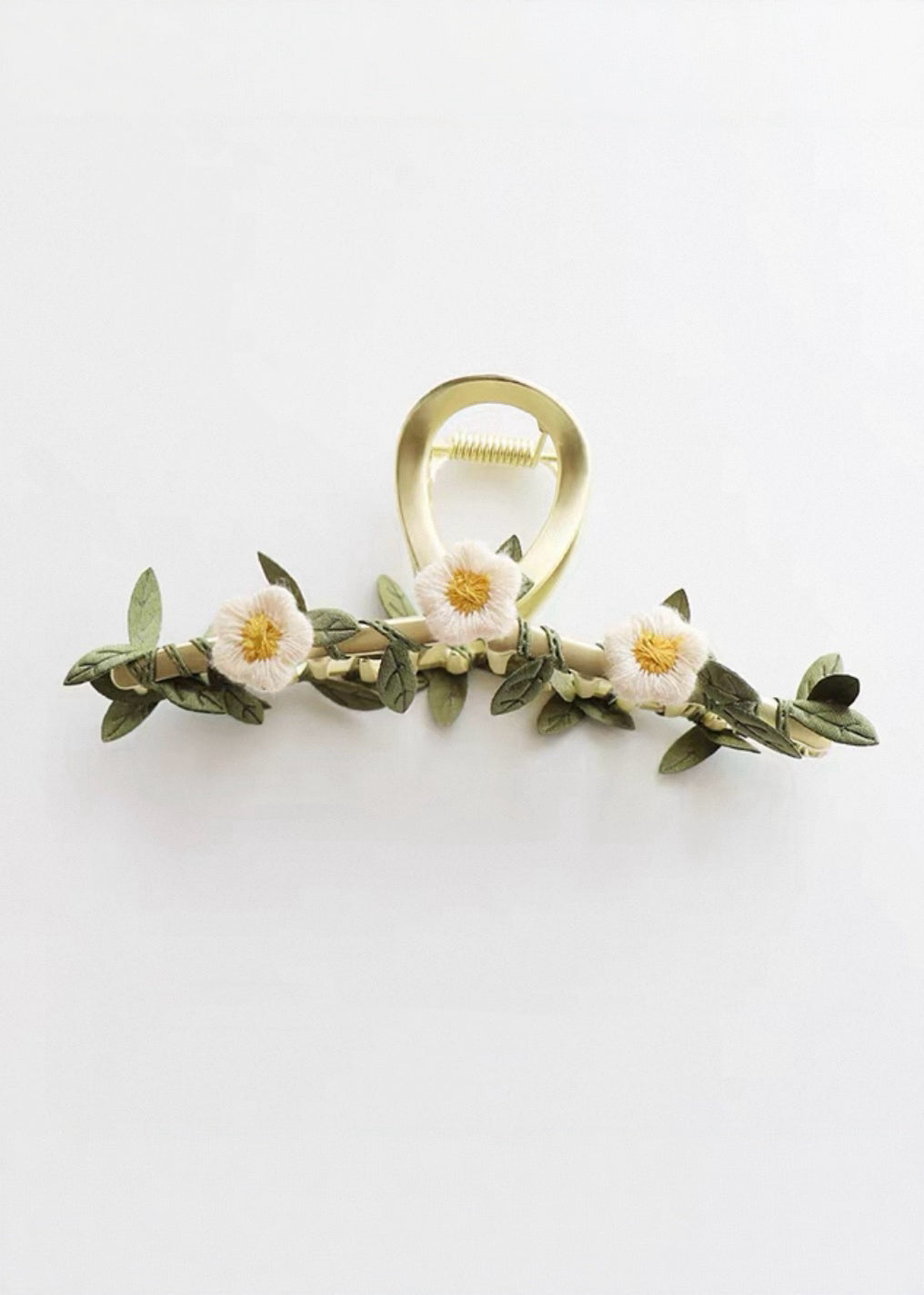 Faircore Hair Claw Clip with Ribbon and Floral