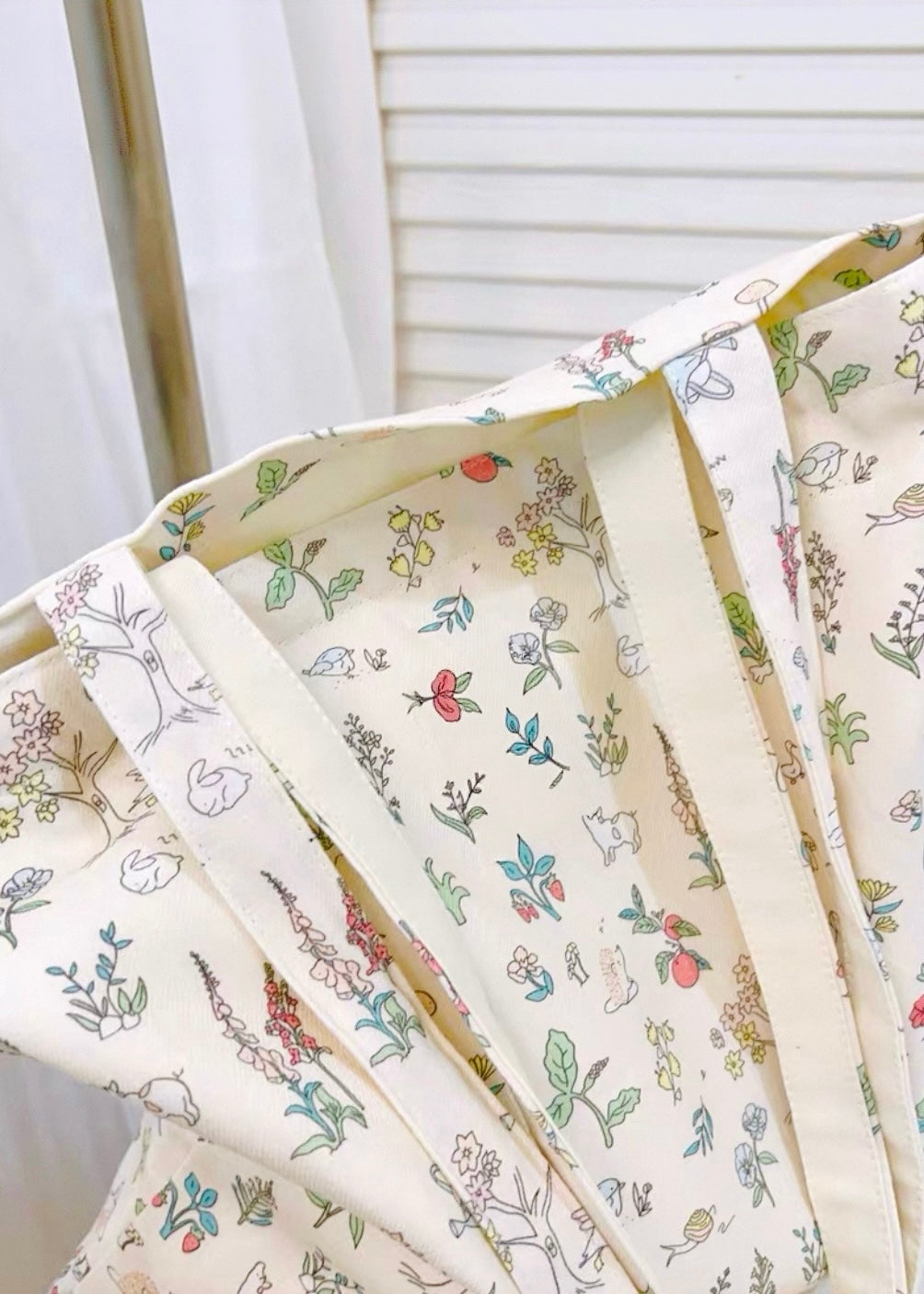 Bunny & Floral Canvas Tote