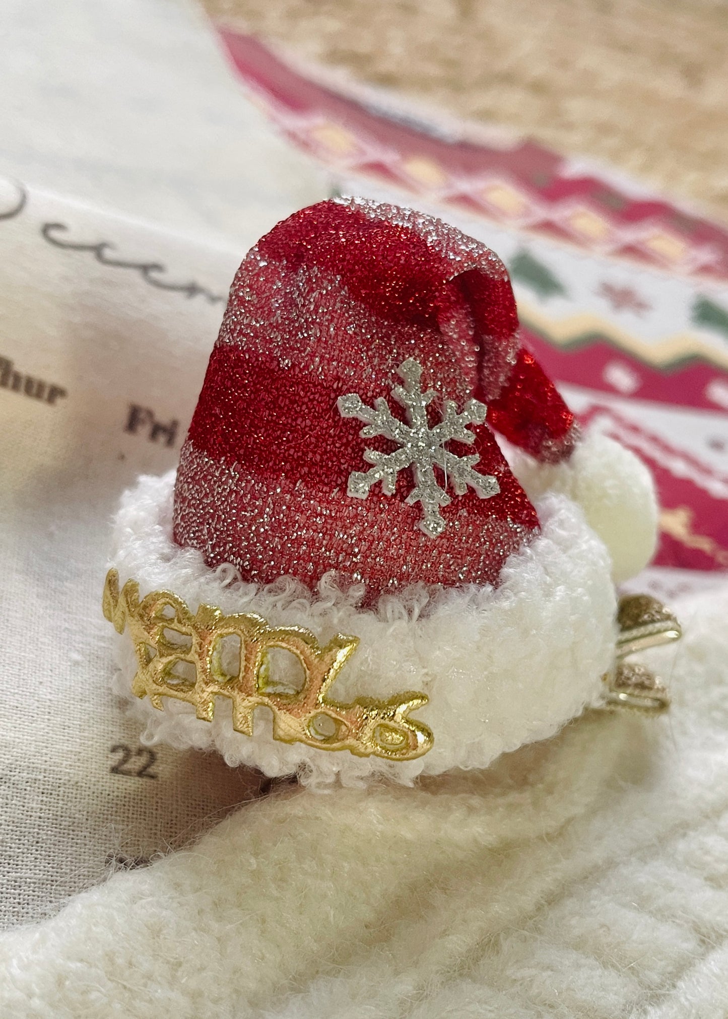 Mini Christmas Hat Hair Clip – Cute Santa Hat Holiday Accessory