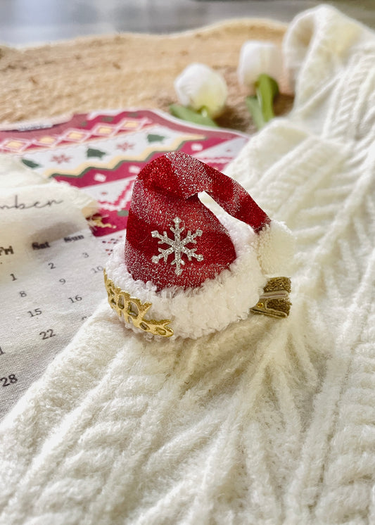 Mini Christmas Hat Hair Clip – Cute Santa Hat Holiday Accessory