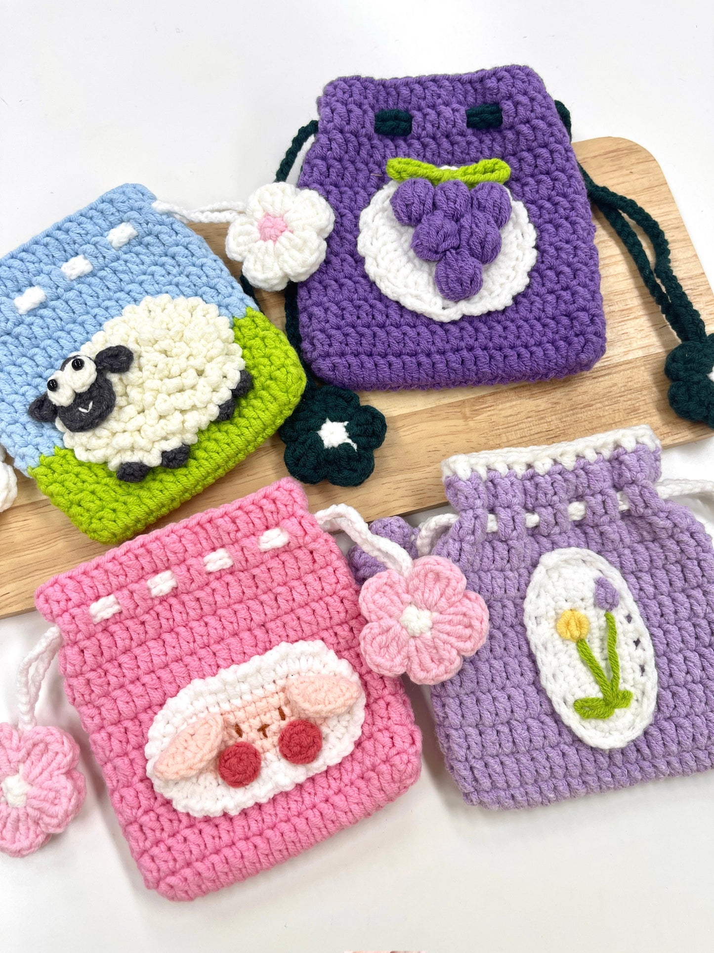 Crochet Drawstring Pouch