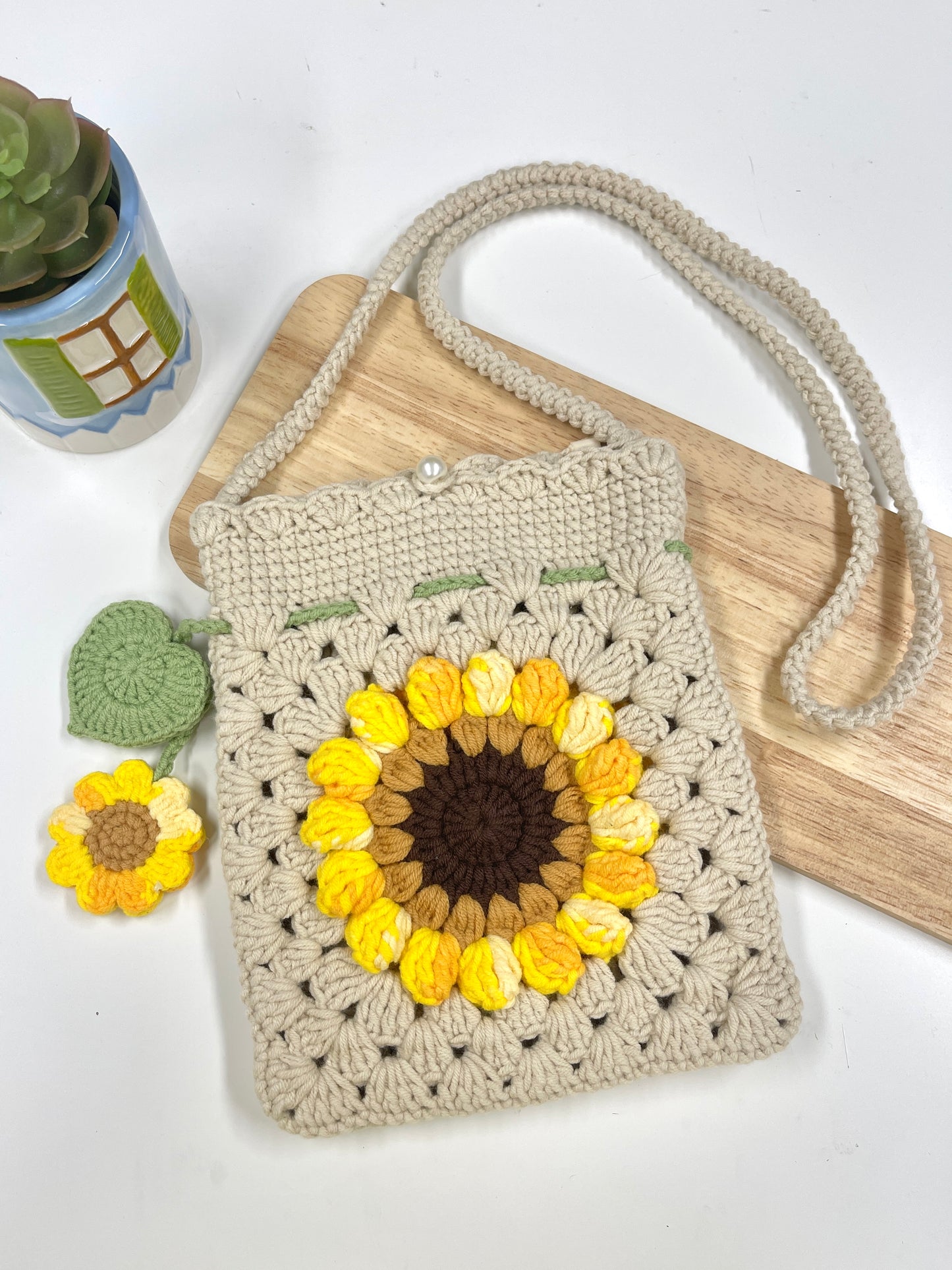 Handmade Sunflower Pouch Bag