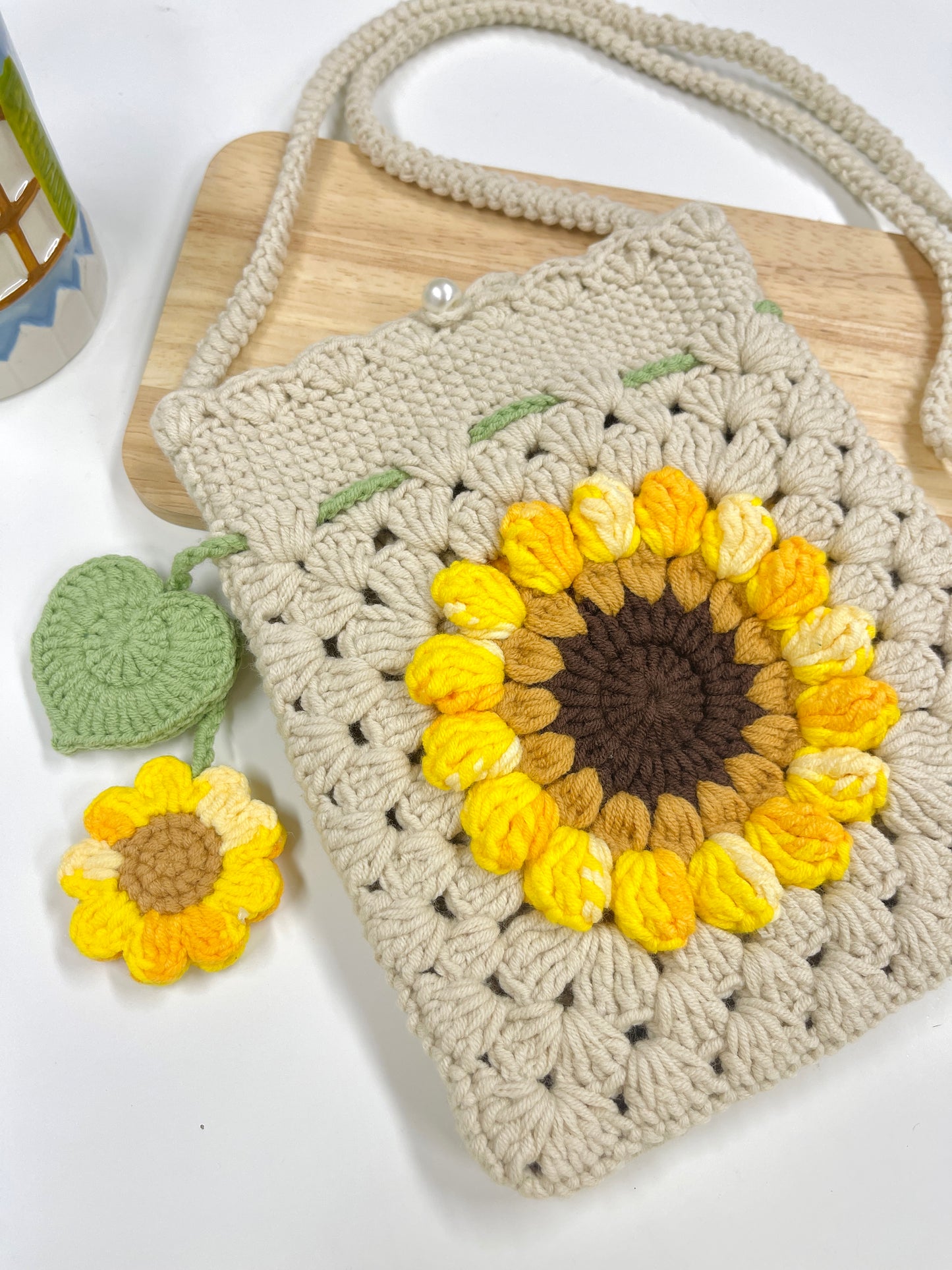 Handmade Sunflower Pouch Bag