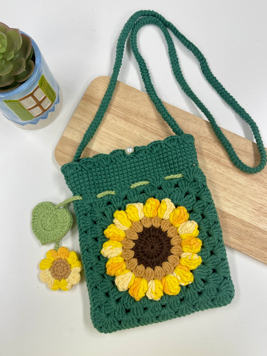 Handmade Sunflower Pouch Bag